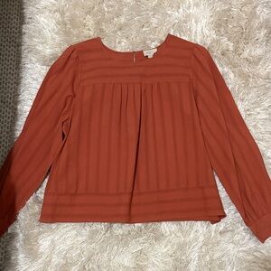 LOFT Rust Long Sleeve Blouse